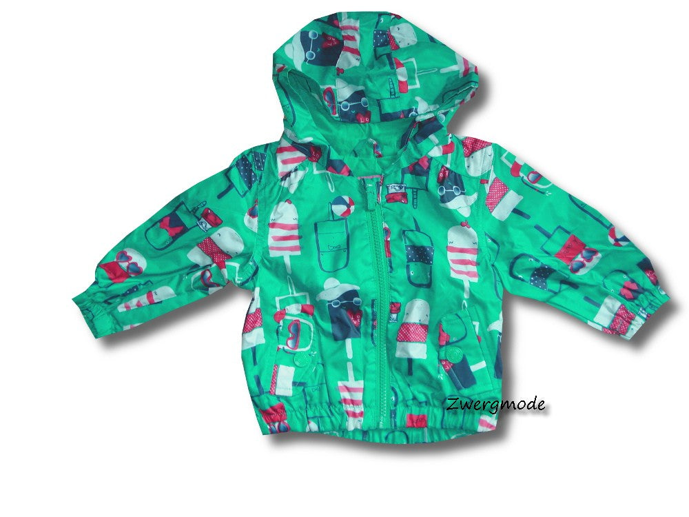 Next - Jacke Kapuzenjacke mit Bildern grün Gr. 86