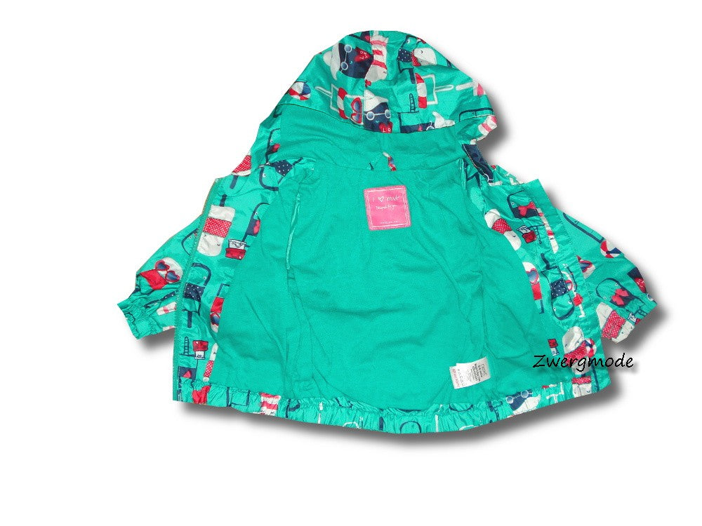 Next - Jacke Kapuzenjacke mit Bildern grün Gr. 86