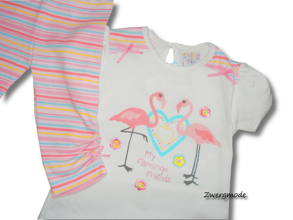 Cutey Pie - Kombi Outfit Set Hose Shirt Mädchenkombi Flamingo Gr. 92 NEU