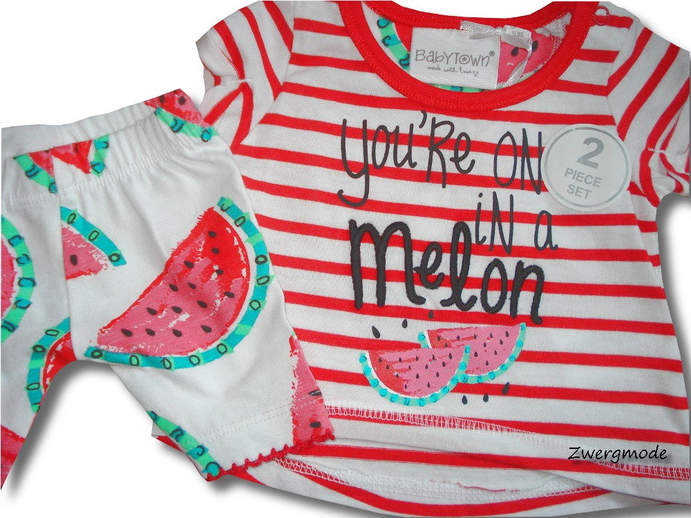 Baby Town - Kombi Outfit Set Hose Shirt Mädchen Wassermelone Gr. 44/50 NEU