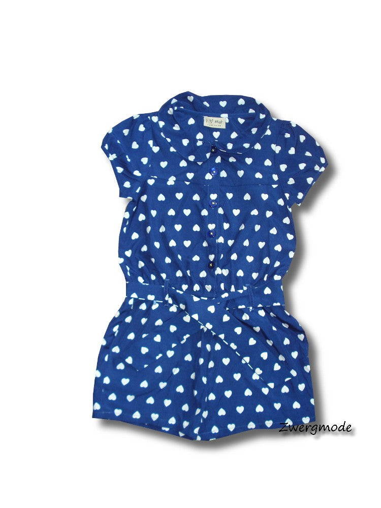 Next - Spieler Overall Jumpsuit Mädchenspieler Einteiler Blau mit Herzen Gr. 110