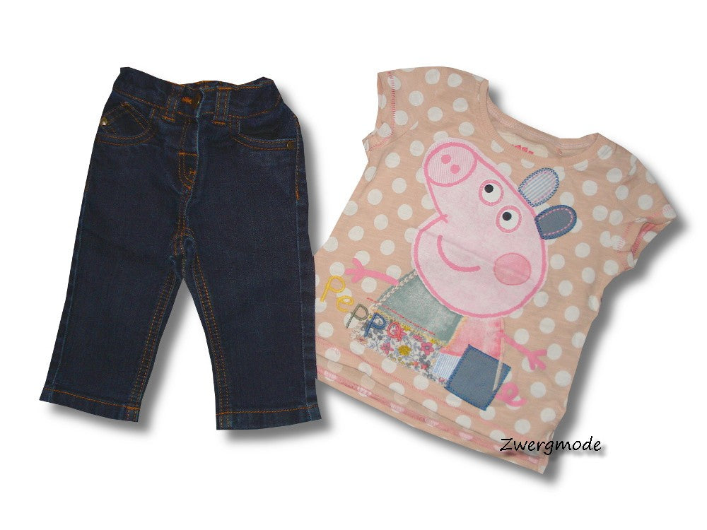 Next - Kombi Outfit Jeans + Shirt "Peppa Pig" Gr. 62-68