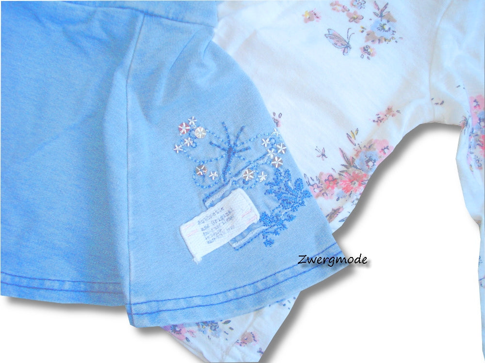 Next - Kombi Outfit Kleid Jeans + Shirt "Flowers" Gr. 62/68