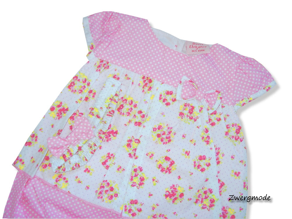 Sweet Elegance - Kombi Outfit Polka Dots "Flowers" Rosa weiss *NEU*