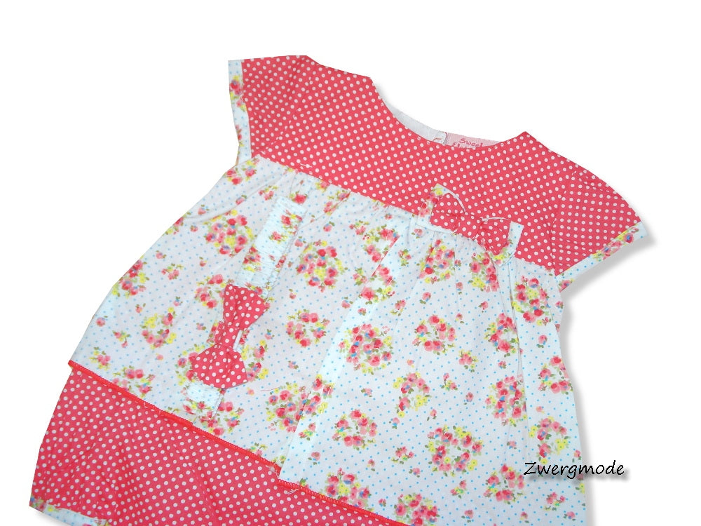 Sweet Elegance - Kombi Outfit Polka Dots "Flowers" Rot weiss *NEU*