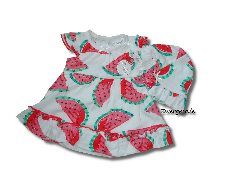 Baby Town - Kombi Outfit Set Mädchen Kleid und Mütze Wassermelone Gr. 50/56/62 NEU