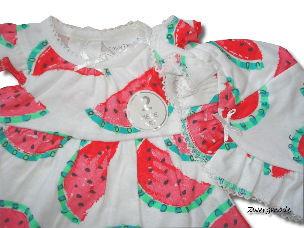 Baby Town - Kombi Outfit Set Mädchen Kleid und Mütze Wassermelone Gr. 50/56/62 NEU