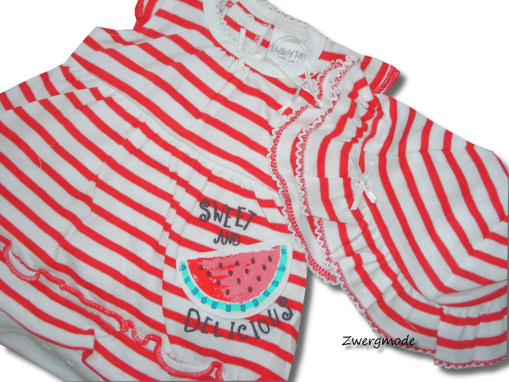 Baby Town - Kombi Outfit Set Mädchen Kleid und Mütze Wassermelone Gr. 44/50 NEU