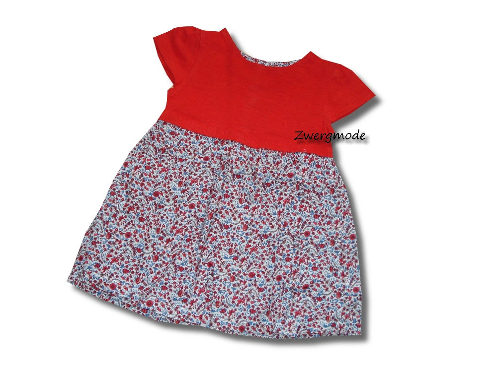 Next - Kleid kurzarm rot Flowers Gr. 74