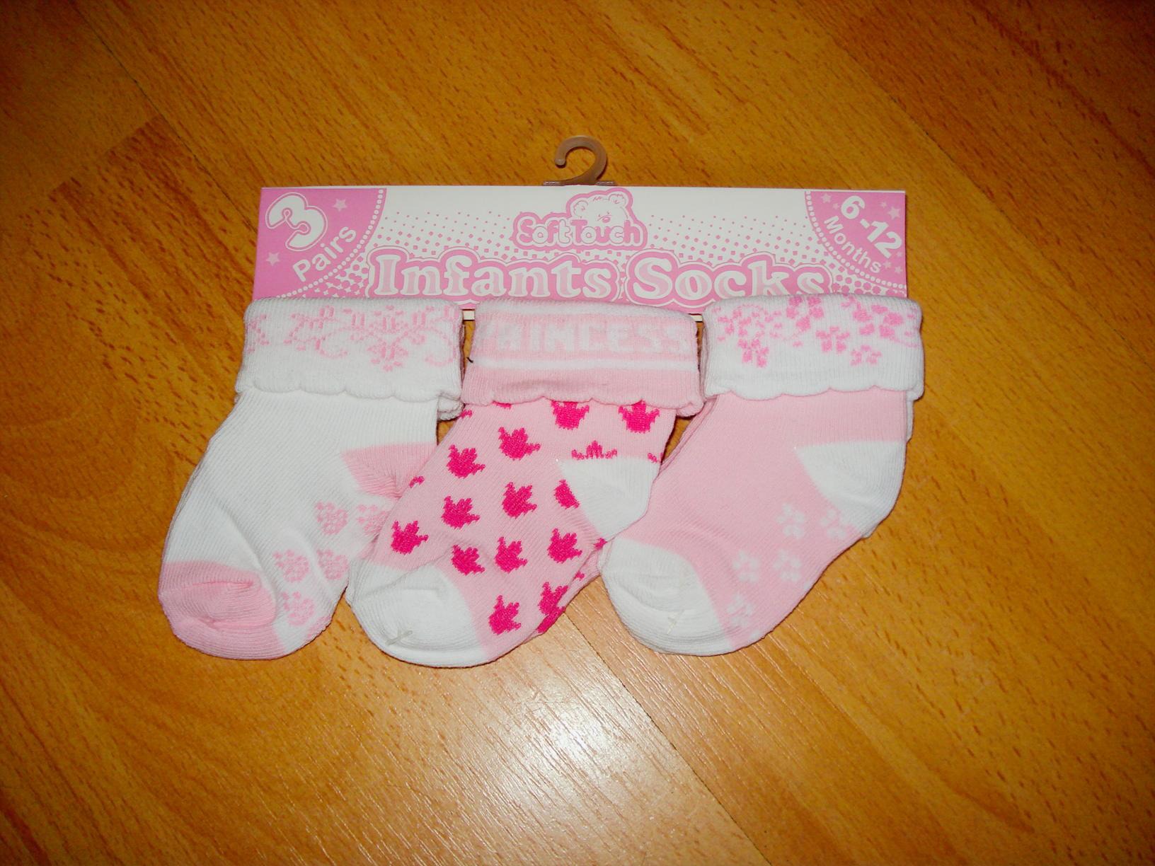 Soft Touch - Babysocken Babystrümpfe rosa weiss Mädchen Princess Gr. 62-68 NEU