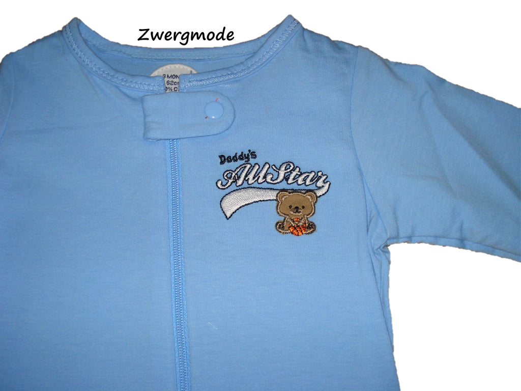 Zip Zap Baby - Strampler Schlafanzug blau Jungen Daddy´s All Star Gr. 62 *NEU*