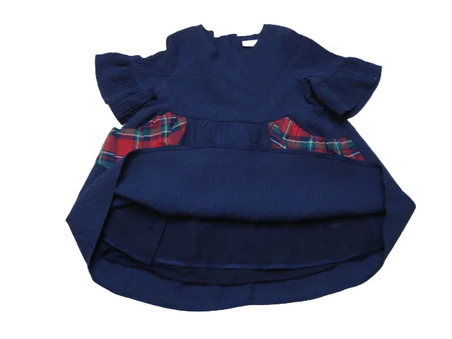 Next - Kleid Mädchen gesmokt Mädchenkleid blau rot Gr. 80