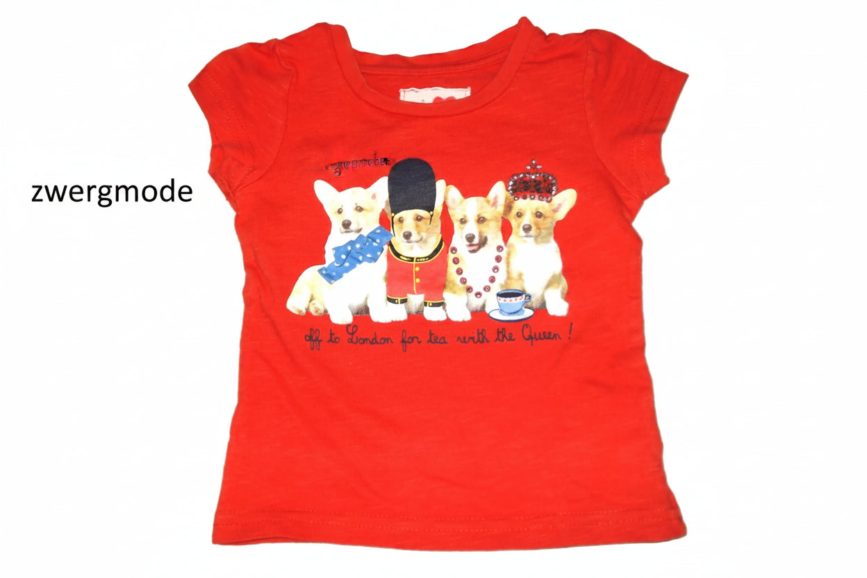 Next - T-Shirt Shirt Mädchenshirt rot "Dogs" Gr. 62-68