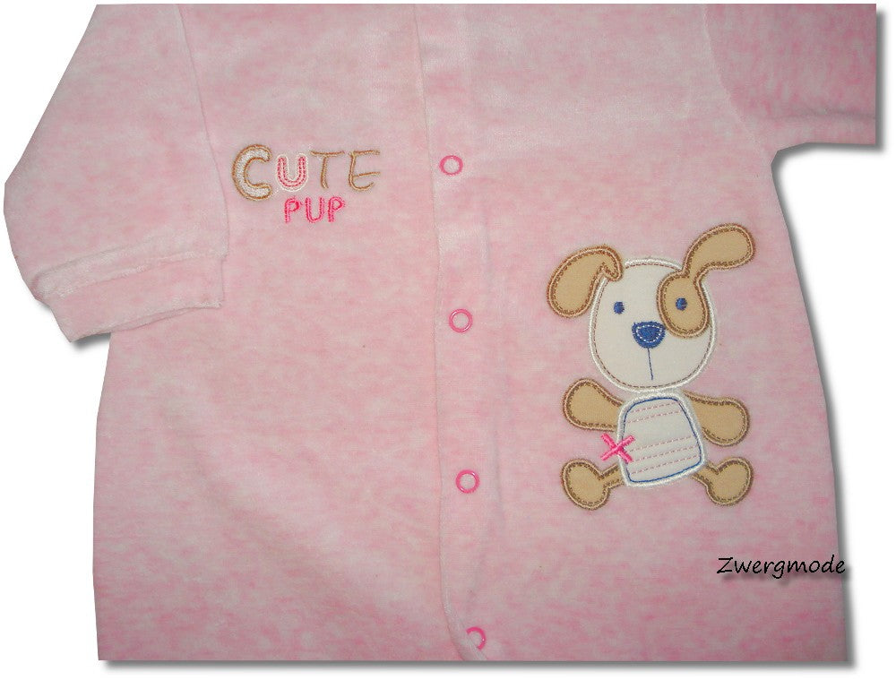 Just too Cute - Strampler Fleece pink "Cute Pup" Gr. 62/68 *NEU*