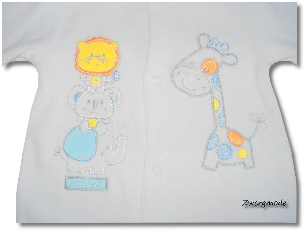 Just too Cute - Strampler Fleece weiss "Zoo Friends" Gr. 56/62 *NEU*