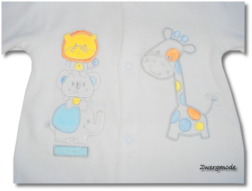 Just too Cute - Strampler Fleece weiss "Zoo Friends" Gr. 56/62 *NEU*