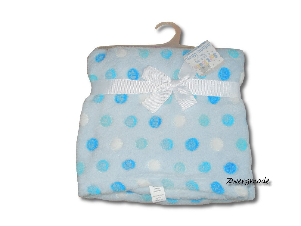Soft Touch - Kuscheldecke blau gepunktet 76x76 cm *NEU*