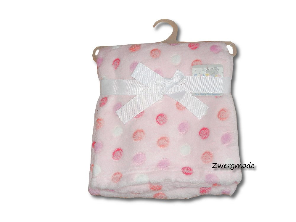 Ssoft Touch - Kuscheldecke rosa gepunktet 76x76 cm *NEU*
