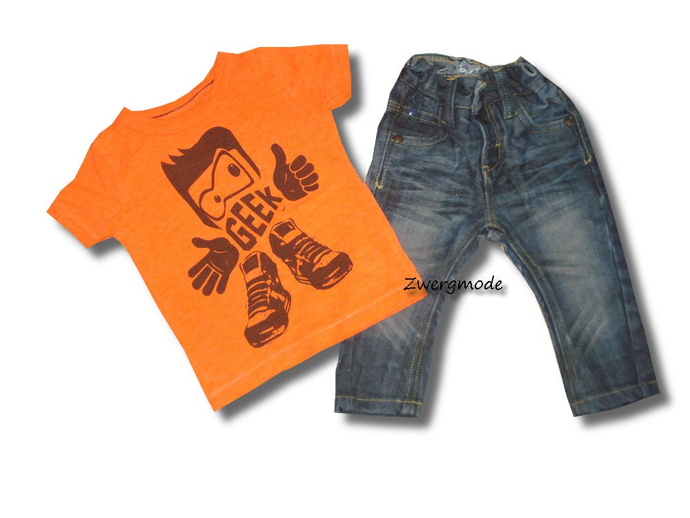 Next - Kombi Outfit Set Jeans + T-Shirt Gr. 62-68