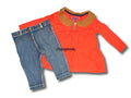 Next - Kombi Outfit Mädchenkombi Jeans + Tunika blau Orange Gr. 74