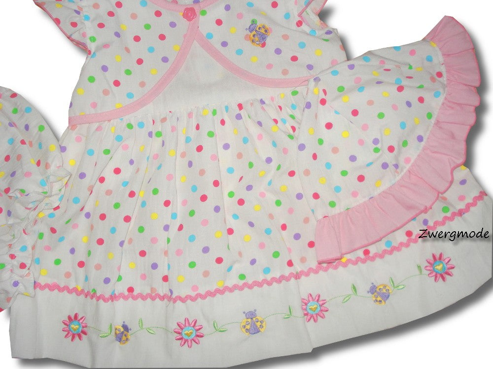 Sweet Elegance - Outfit Set Mädchenkleid Hose Mütze Polka Dot Gr. 74/80 NEU
