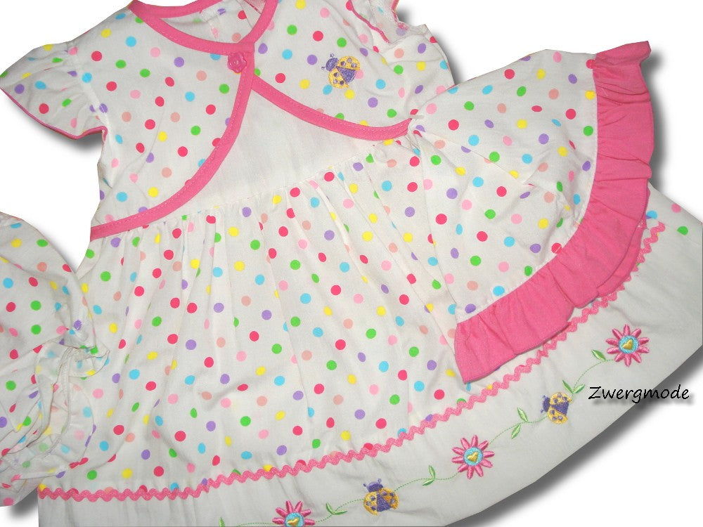 Sweet Elegance - Outfit Set Mädchenkleid Hose Mütze Polka Dot Gr. 62-68 NEU