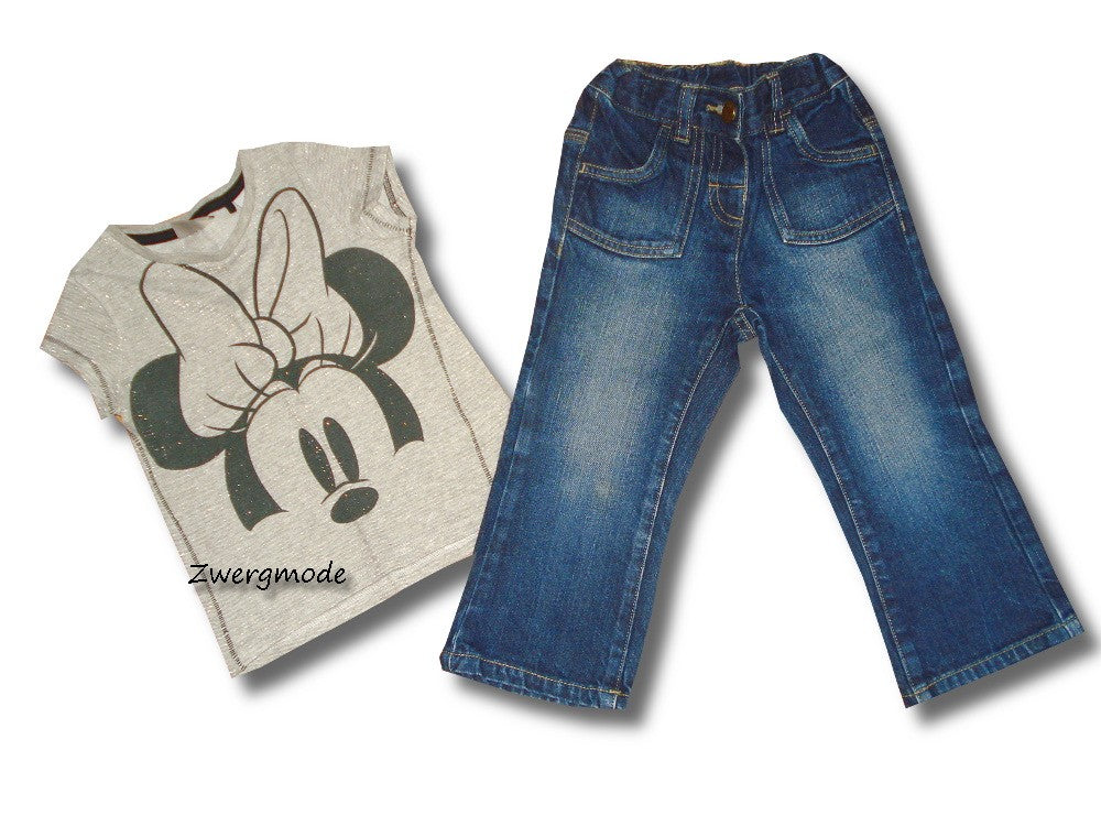Next - Kombi Set Jeans und Shirt Minnie Mouse Mädchen Gr. 86-92
