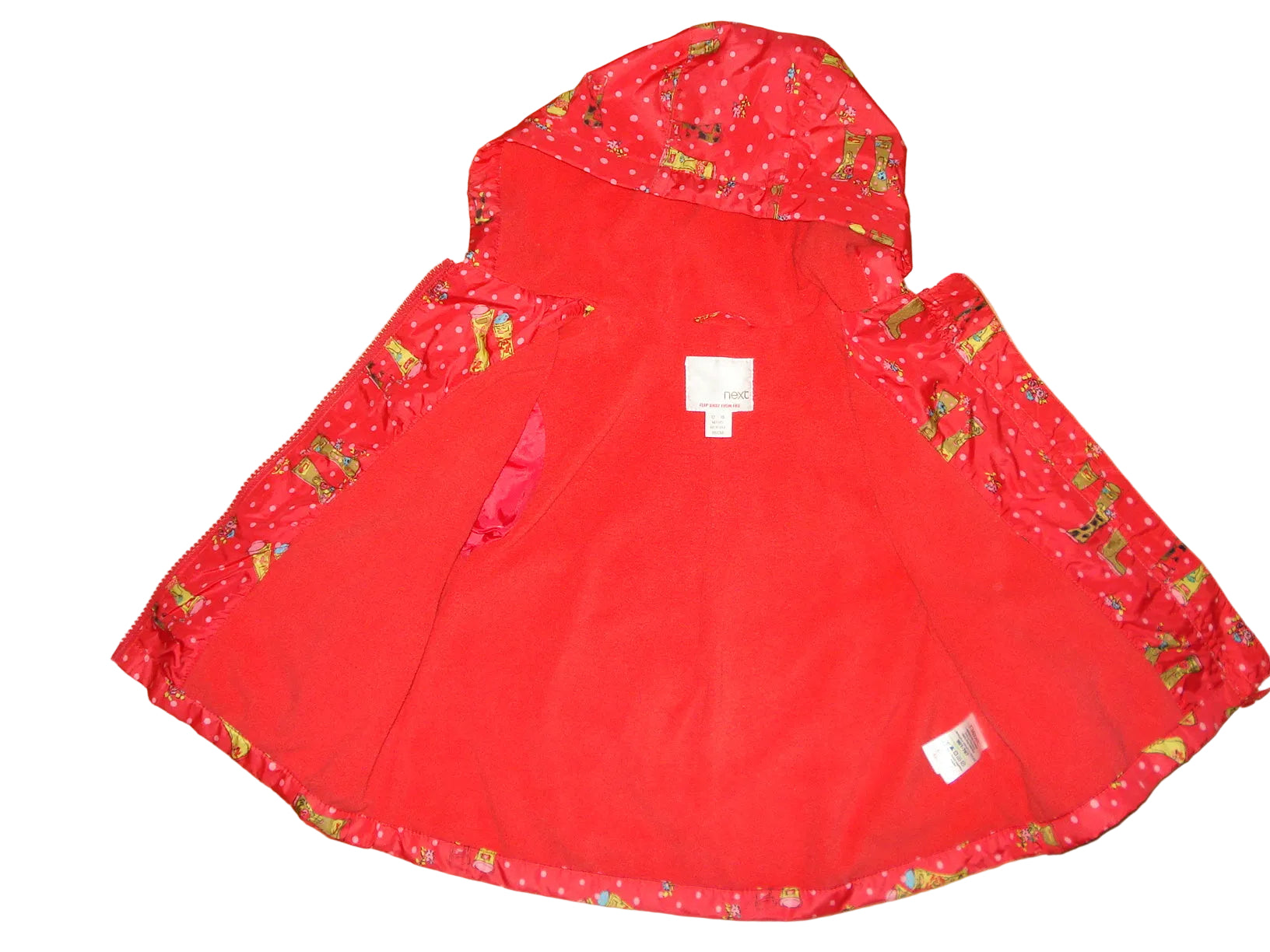 Next - Jacke Mädchen Mädchenjacke rot Stiefel secondhand Gr. 86