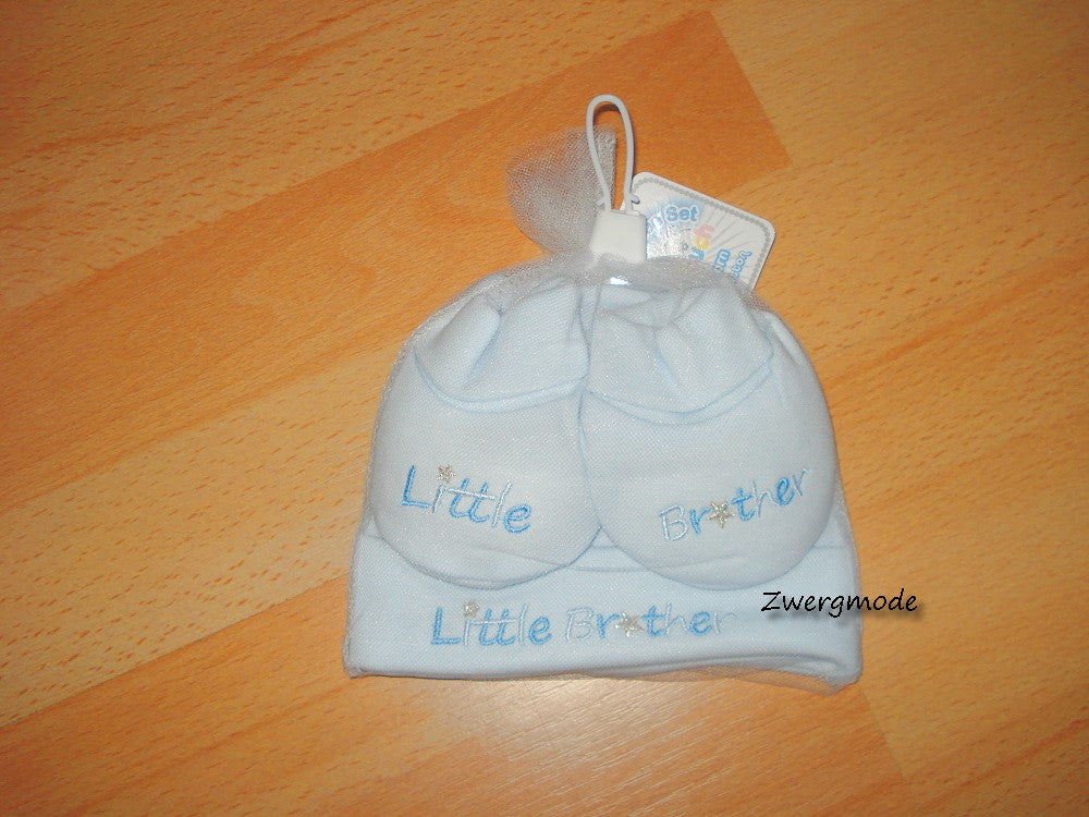 Soft Touch - Geschenkset Mütze + Schuhe "Little Brother" blau *NEU*