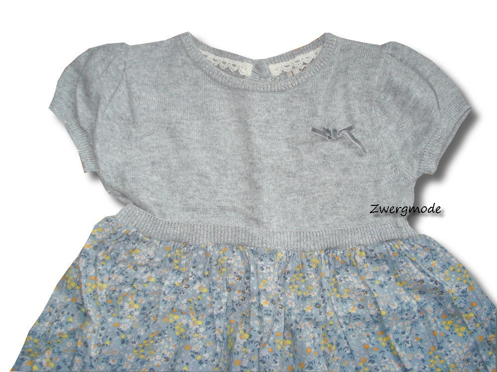 Next - Kleid Mädchen Strick grau und Blumen Gr. 62/68 und 80
