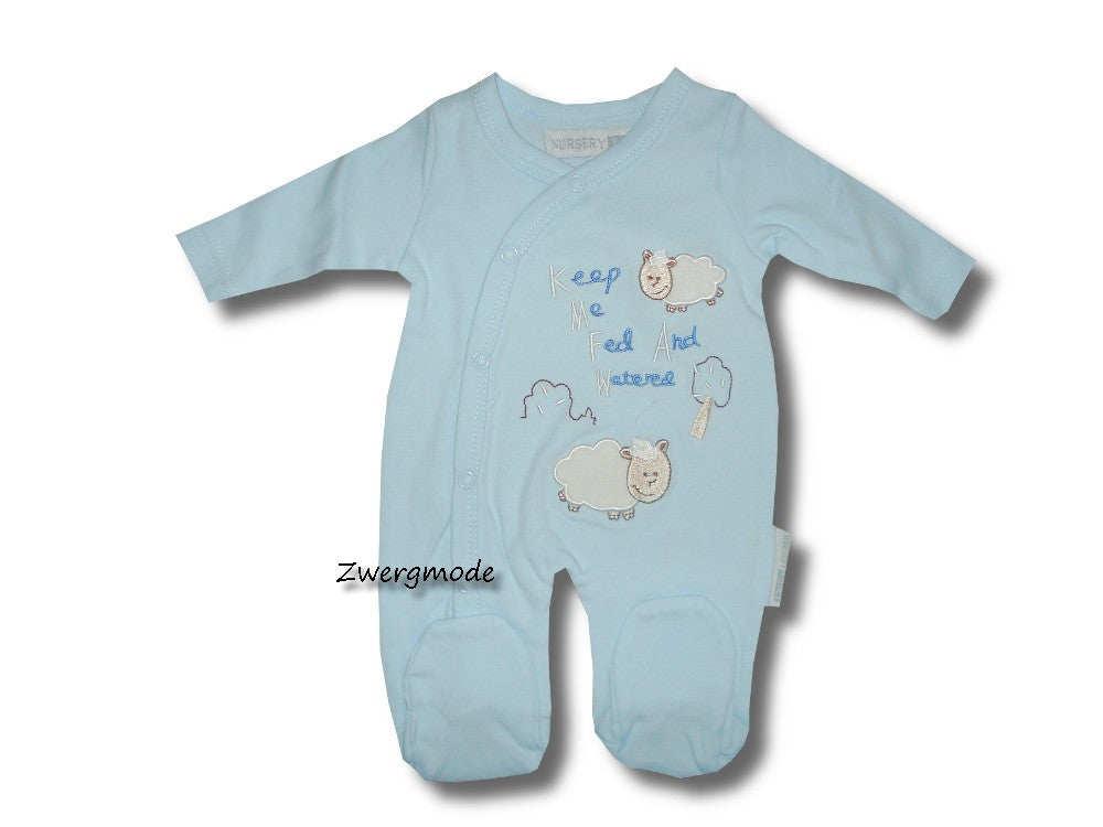 Nursery Time - Strampler Einteiler Schafe blau Gr. 40 *NEU*