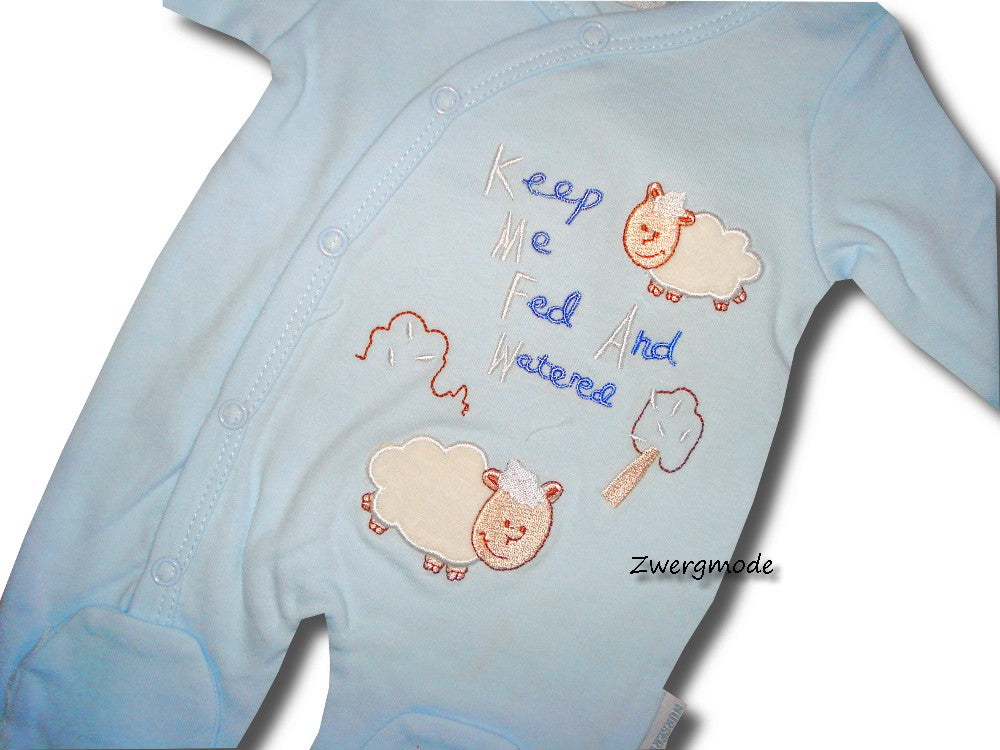 Nursery Time - Strampler Einteiler Schafe blau Gr. 40 *NEU*