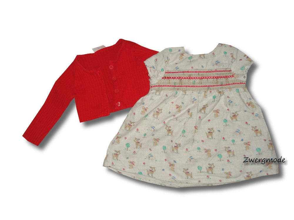 Next - Kombi Outfit Kleid + Strickjacke Mädchenkombi secondhand Gr. 50-56