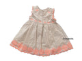 Next - Kleid Mädchen Secondhand beige orange Stickerei Gr. 62-68