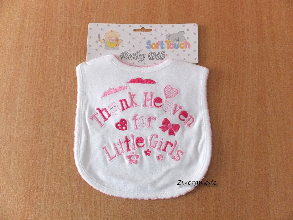 SOFT TOUCH - Babylatz Lätzchen weiss rosa *NEU*