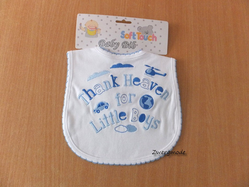 SOFT TOUCH - Babylatz Lätzchen weiss blau*NEU*