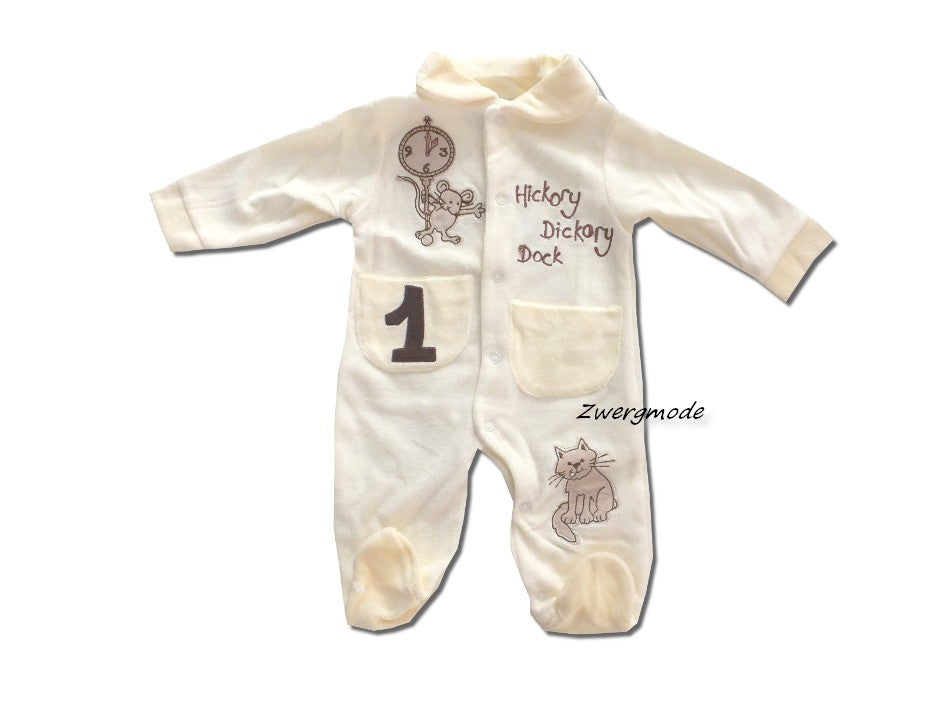 Baby C - Strampler Fleece gelb "Hickory Dickory Dock" Gr. 62/68 *NEU*