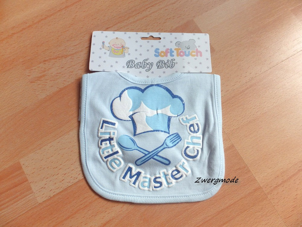 SOFT TOUCH - Babylatz Lätzchen blau "Little Master Chef" *NEU*