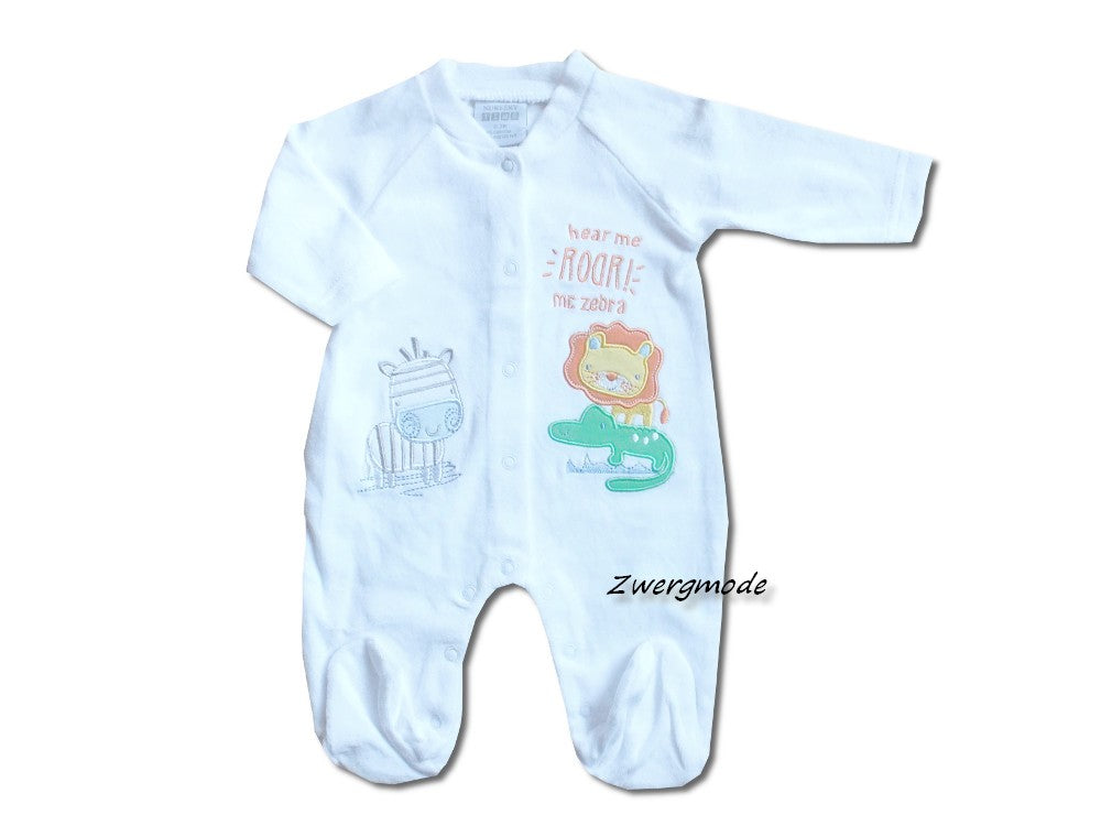 Nursery Time - Strampler Fleece weiss mit Tieren Gr. 56/62 und 62/68 *NEU*