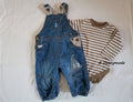 Next - Kombi Outfit Latzhose Jungenkombi Jeans + Body Gr. 62-68