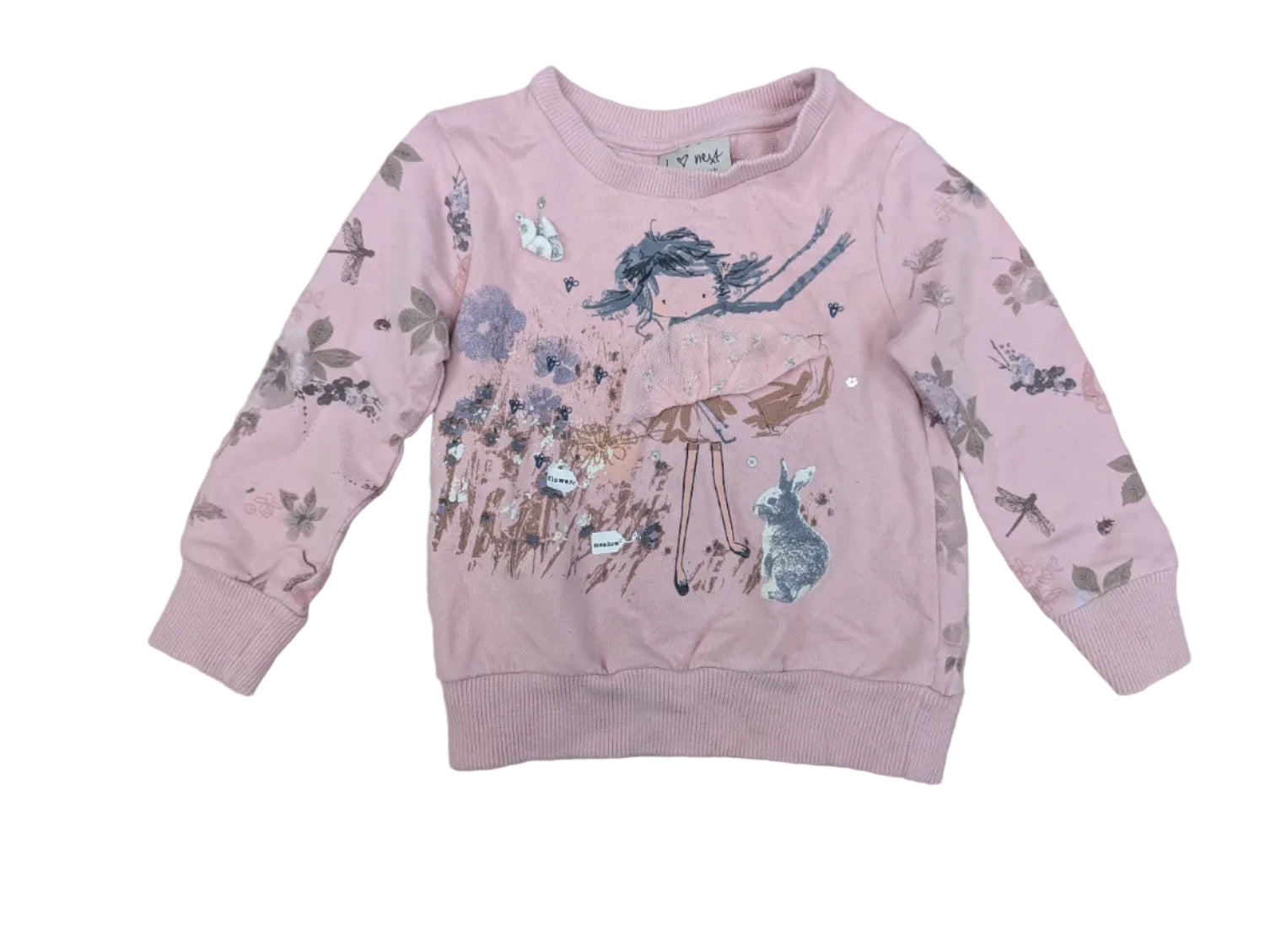 Next - Sweatshirt Mädchenshirt langarm Shirt rosa Gr. 80-86