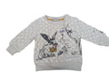 Next - Sweatshirt Shirt Langarm Mädchenshirt Hase beige Gr. 62-68