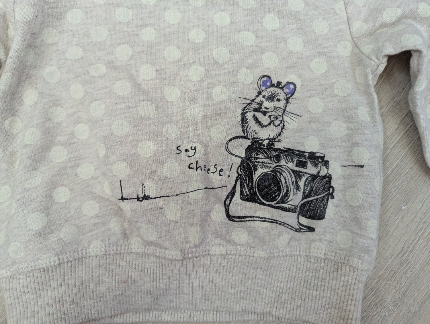 Next - Sweatshirt Shirt Langarm Mädchenshirt Hase beige Gr. 62-68