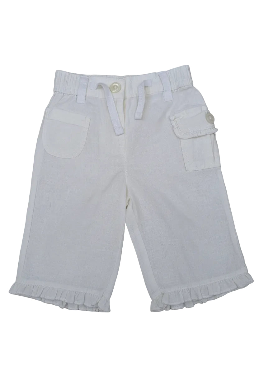 Next - Hose Leinenhose Mädchenhose weiss Gr. 50-62
