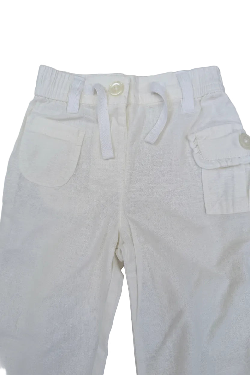 Next - Hose Leinenhose Mädchenhose weiss Gr. 50-62