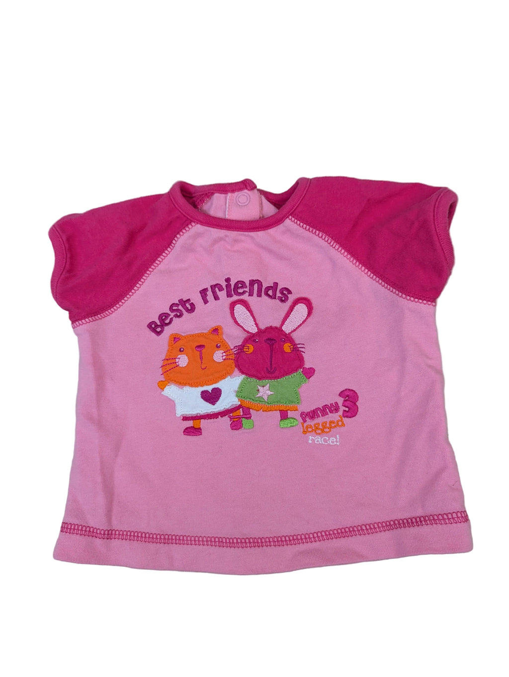 Mothercare - T-Shirt Shirt rosa rot "Best Friends" Mädchen Gr. 56-62