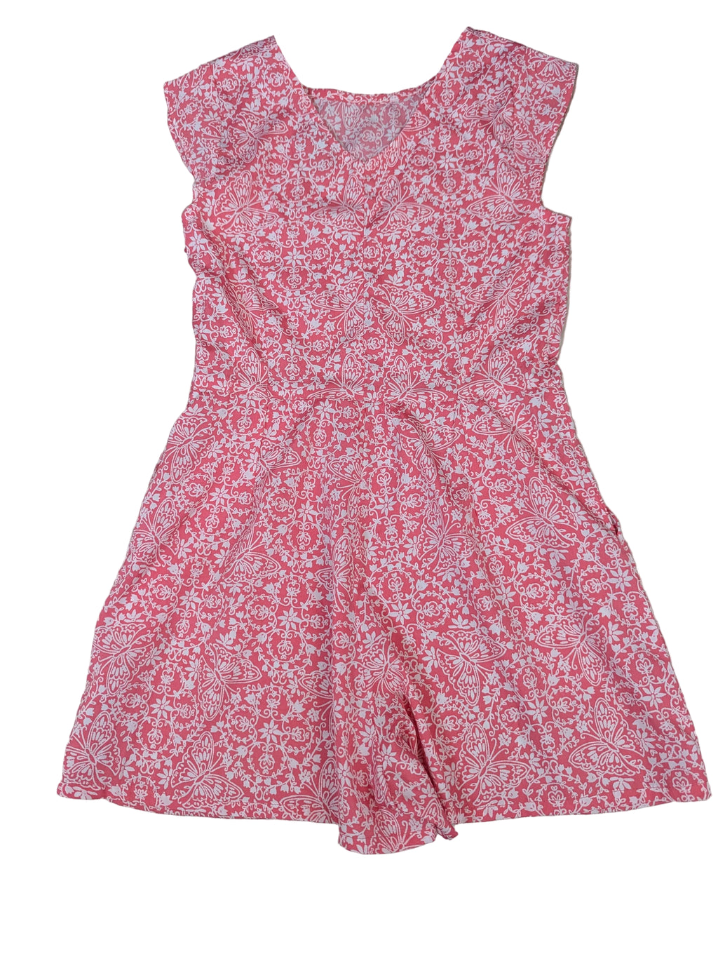 Next - Overall Jumpsuit Einteiler Mädchen rosa weiss Gr. 122