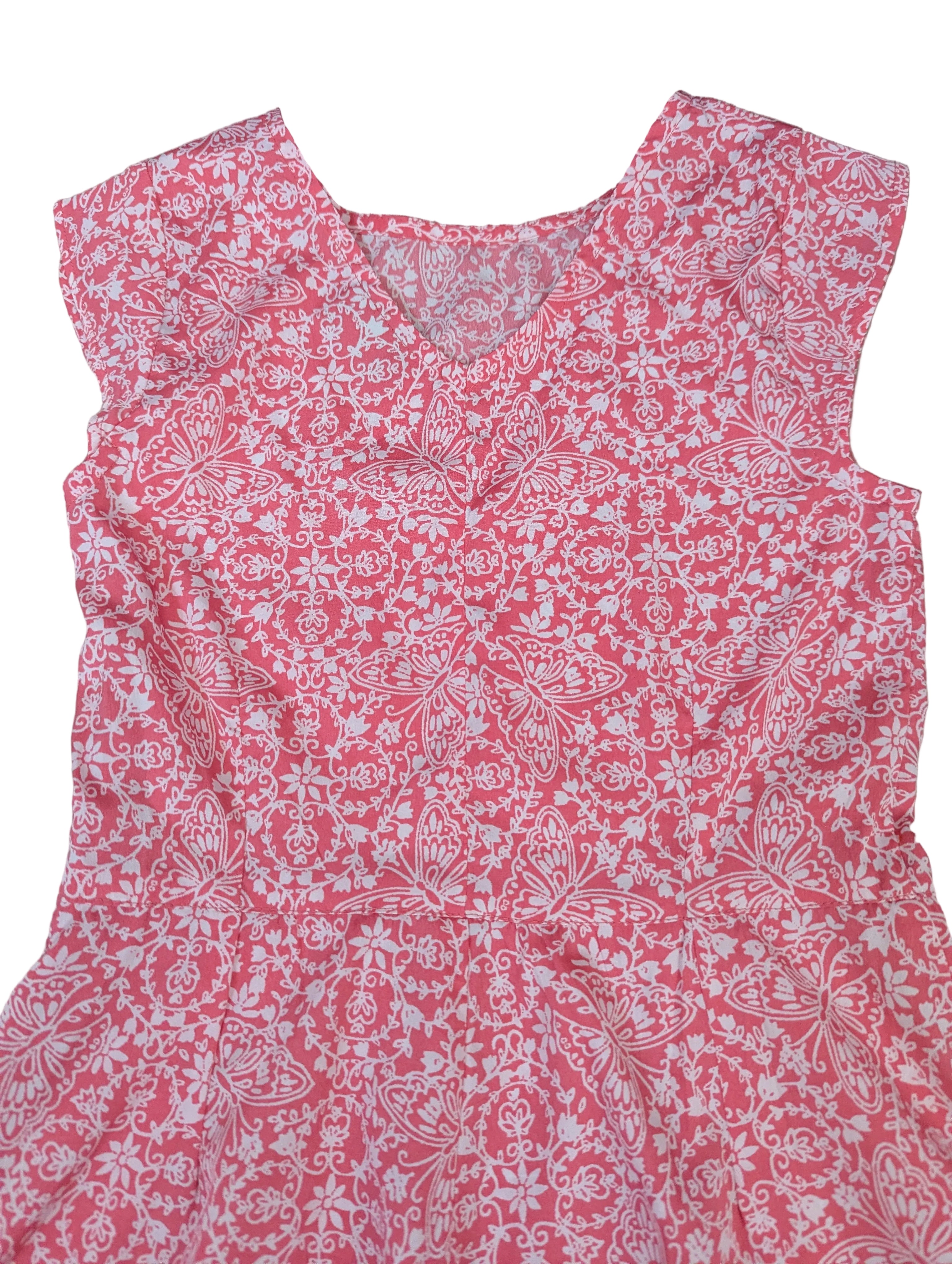 Next - Overall Jumpsuit Einteiler Mädchen rosa weiss Gr. 122