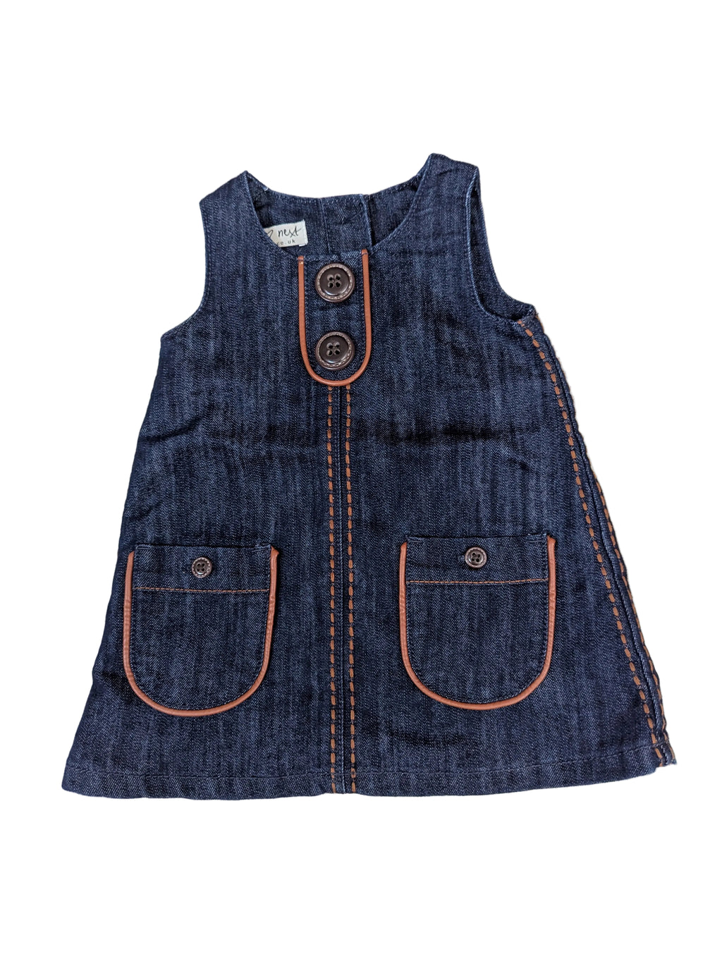 Next - Kleid Jeanskleid Mädchenkleid Jeans secon hand blau Gr. 62-68