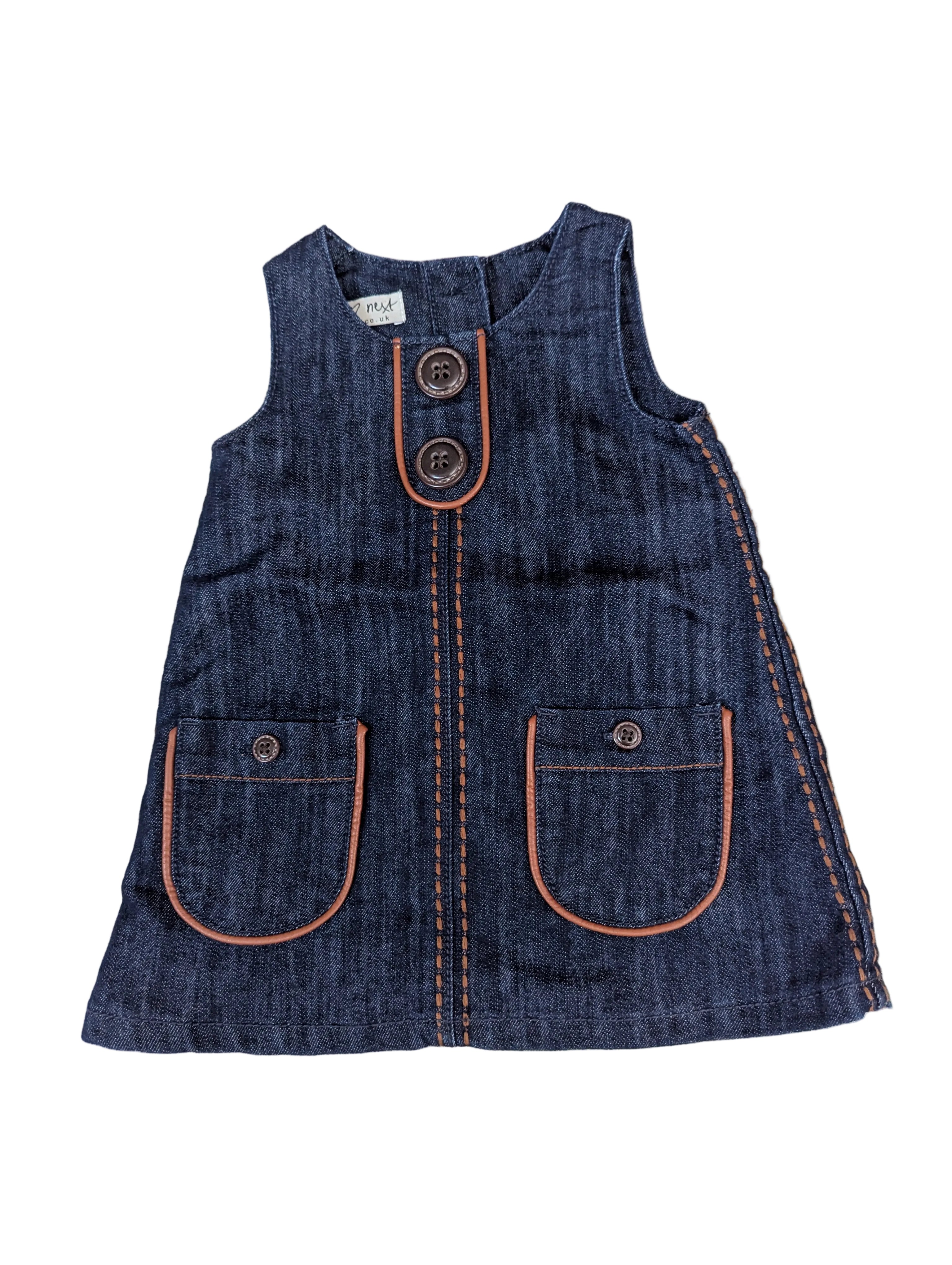 Next - Kleid Jeanskleid Mädchenkleid Jeans secon hand blau Gr. 62-68